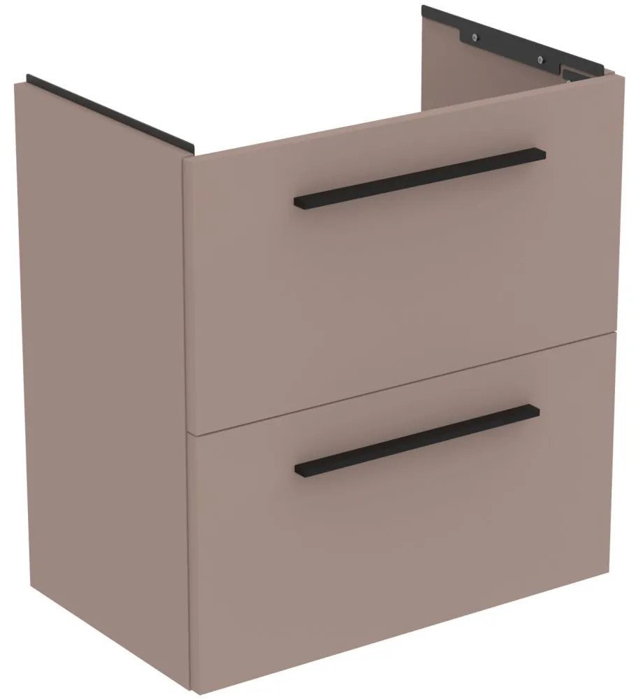 Dulap baza lavoar, 60x38x63 cm, 2 sertare, bej mat Gri-Bej