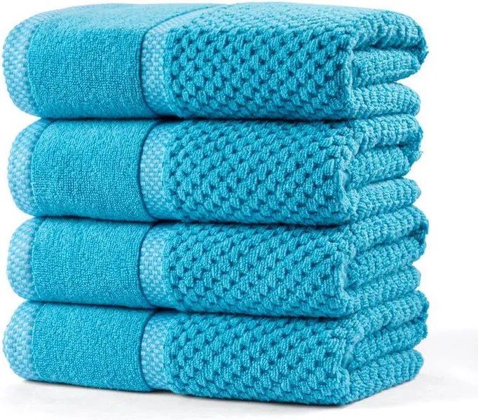 decoDoma Set de prosoape din frotir MODENA turcoaz 50 x 100 cm, 4 buc