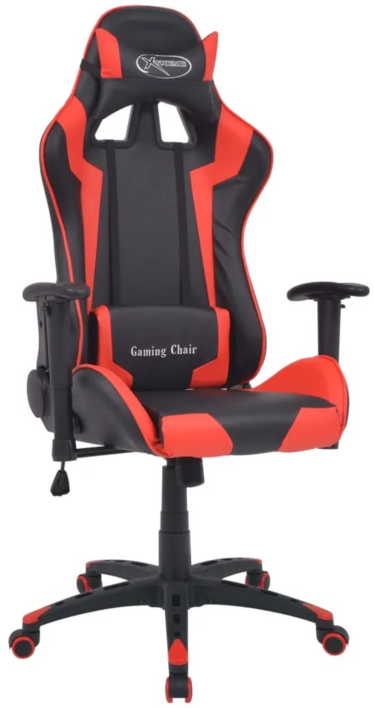 vidaXL Scaun birou rabatabil, design racing, piele artificială, roșu