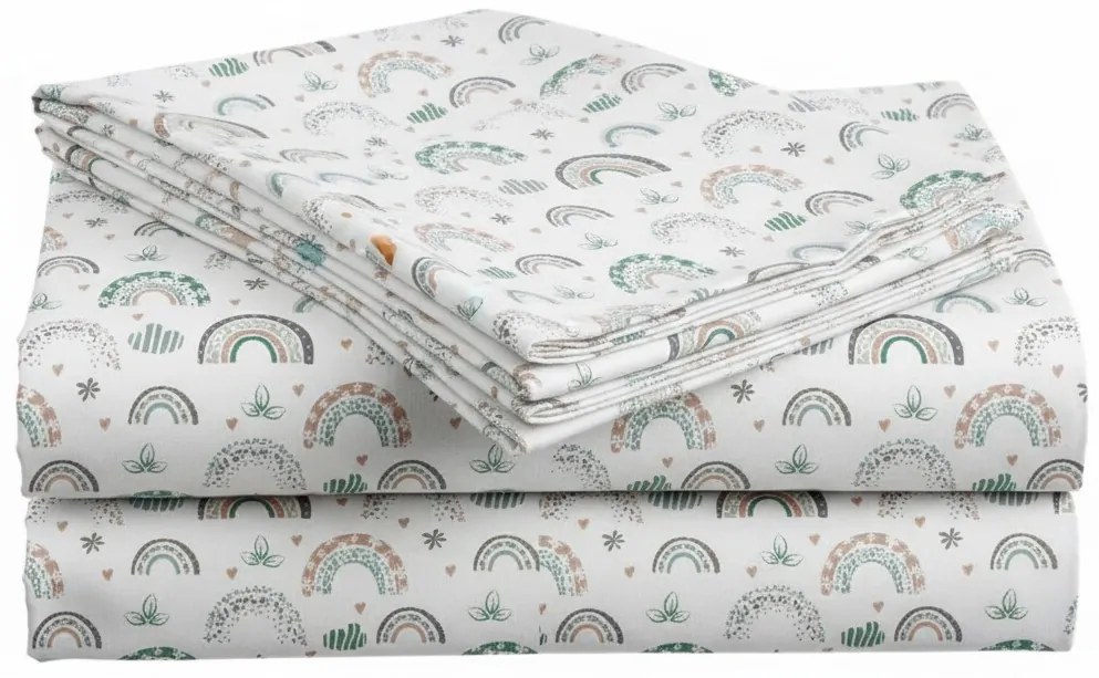 Cearsaf din bumbac pentru patut de copii RAINUBI alb 110x160 cm