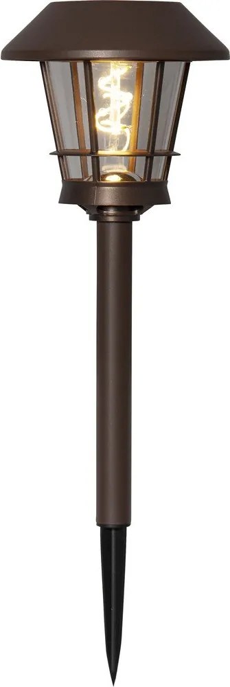 Corp de iluminat solar de exterior Star Trading Fergus, înălțime 35 cm, maro