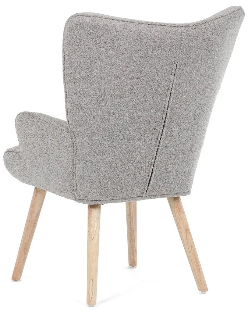 Fotoliu cu spătar înalt Bouclé GREY2, gri