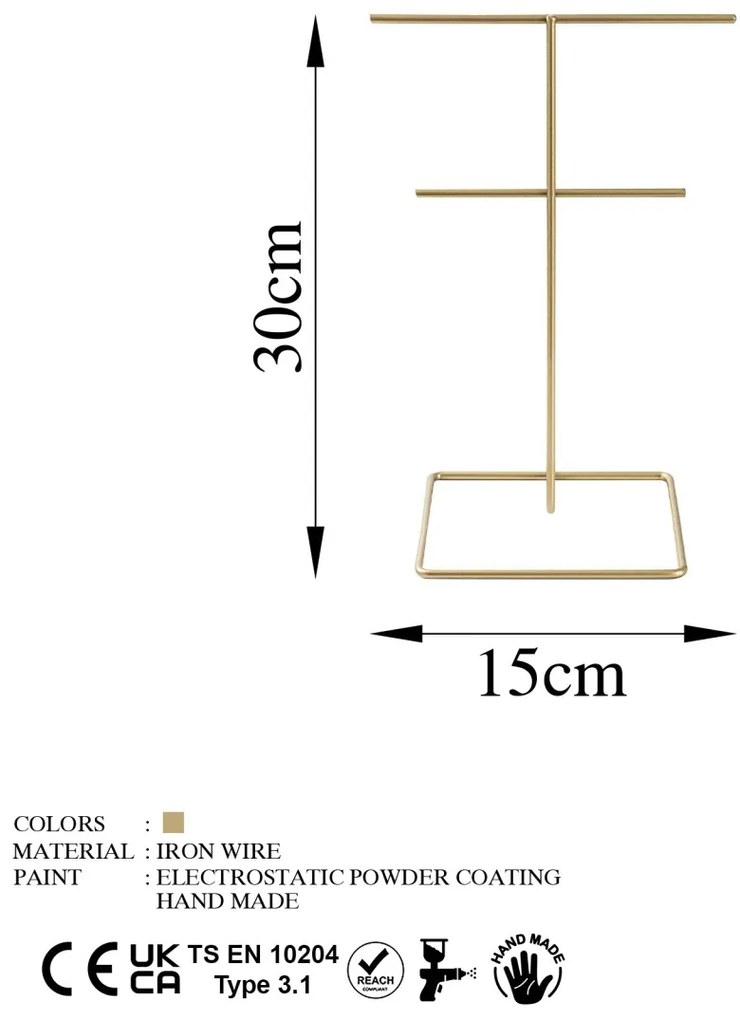 Suport bijuterii TK-004 Auriu 15x30 cm