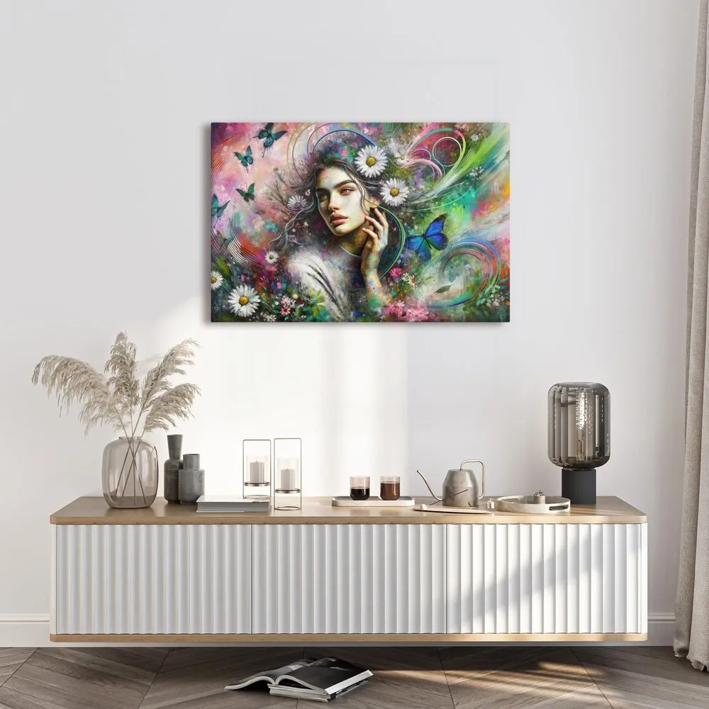 Tablou armonie florală cu fluturi