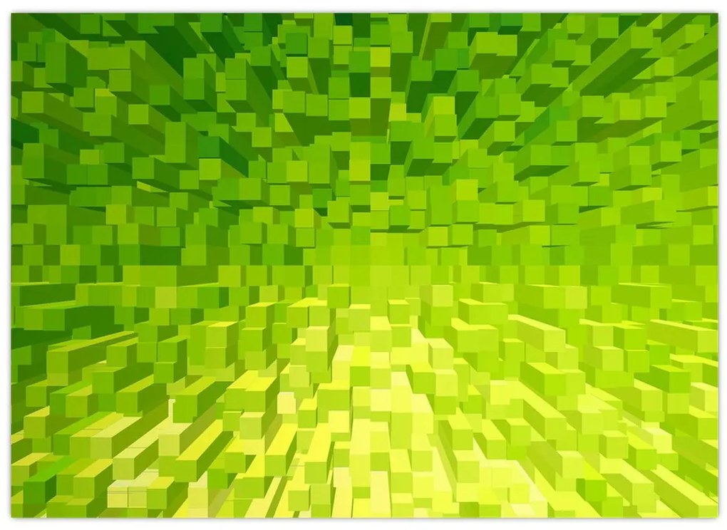 Tabloul cuburilor galbenverzui (70x50 cm)