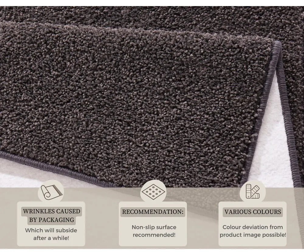 Covor Hanse Home Pure, 80x300 cm, gri antracit