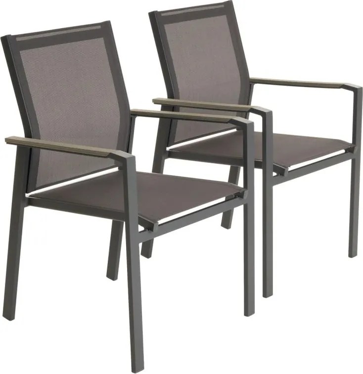 Set de scaune de grădină, gri  90 x 56,5 x 59,5 cm, 2 b