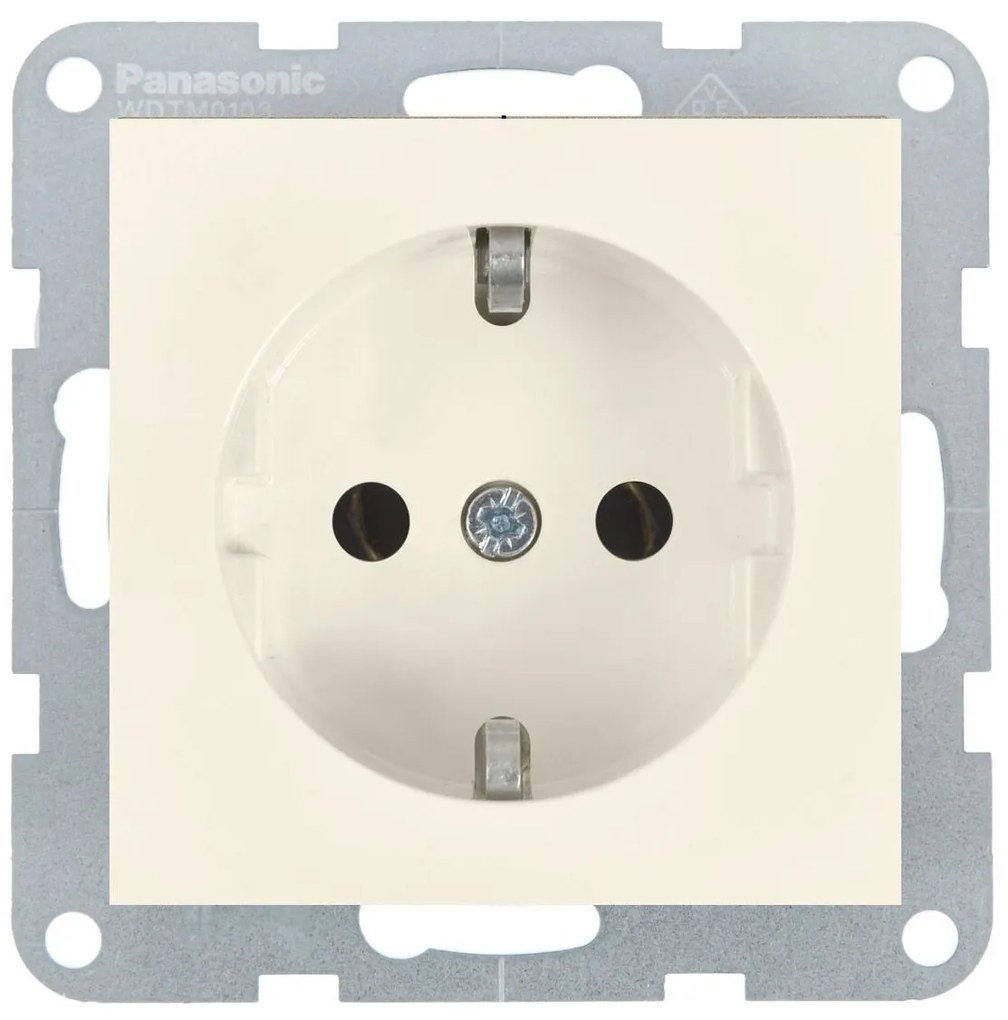 Priza simpla cu impamantare 16A, IP20, Bej, Panasonic Karre Plus 55