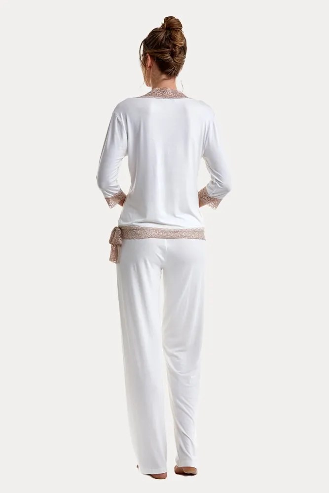 Pijamale femei ROZALIE din bambus S Crem