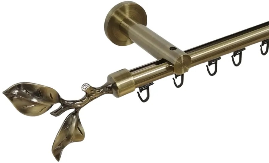 Galerie simpla 19 mm prindere perete teava profil galaz aur antic (Alege marime: 140 cm)