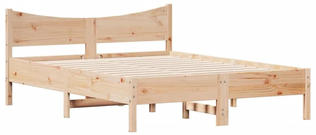 844745 vidaXL Cadru de pat, 135x190 cm, lemn masiv de pin