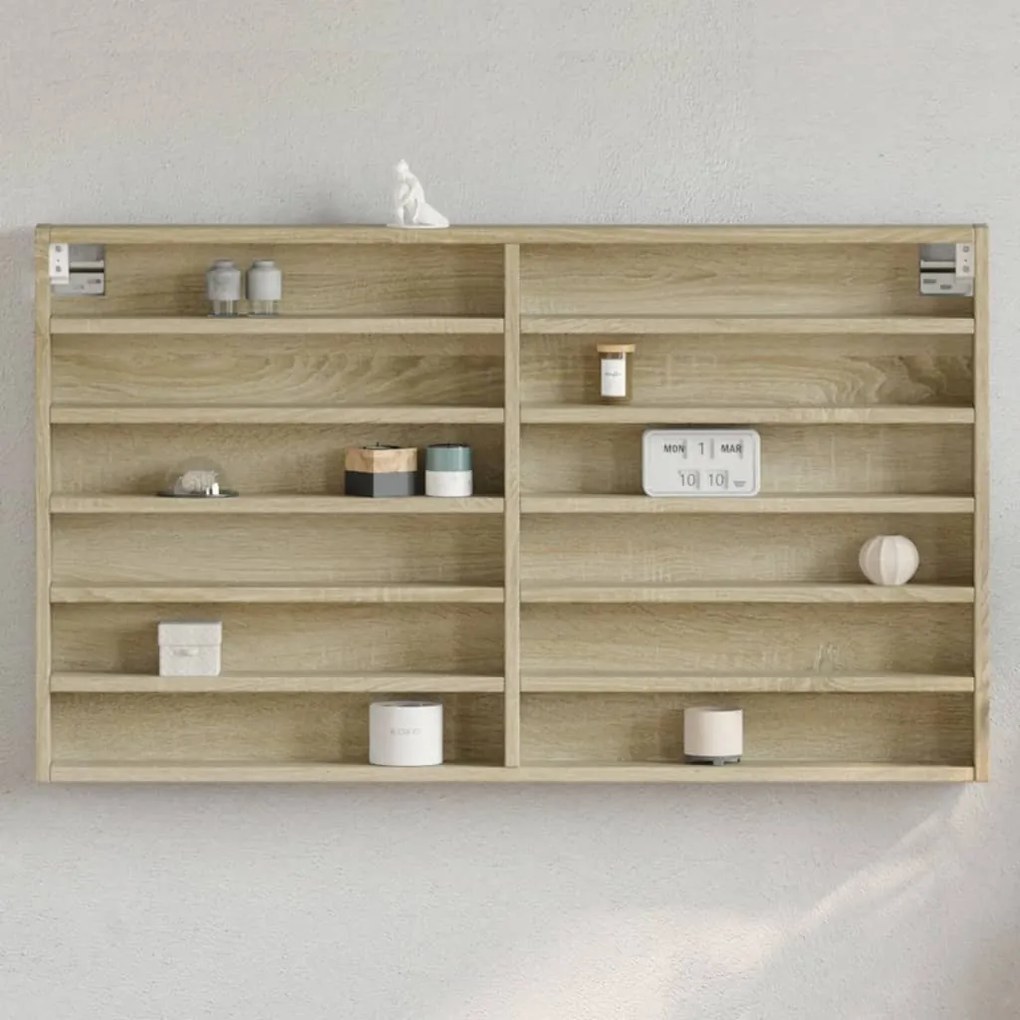 vidaXL Dulap cu vitrină, stejar sonoma, 100x8,5x58 cm, lemn prelucrat