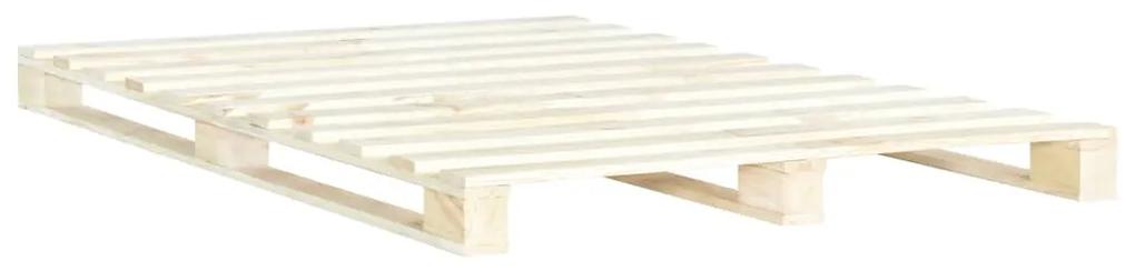 285237 vidaXL Cadru de pat din paleți, 140 x 200 cm, lemn masiv de pin