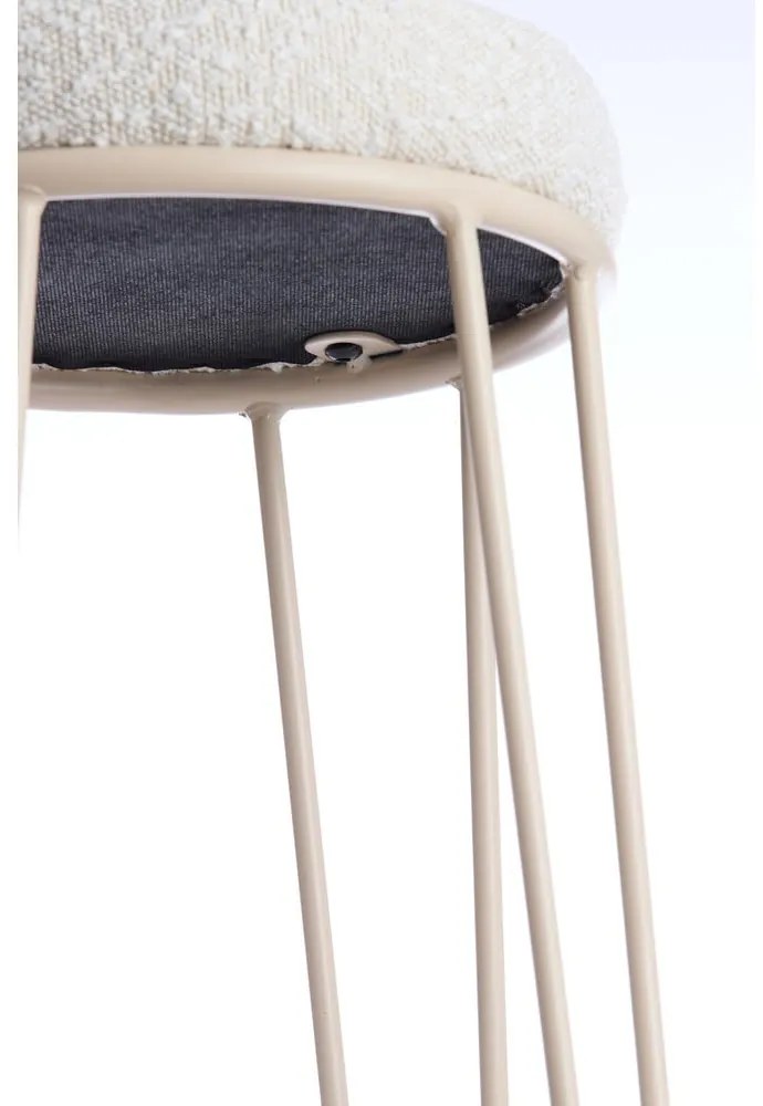 Scaun de bar crem tapițat (înălțime șezut 73 cm) Alice – Light &amp; Living