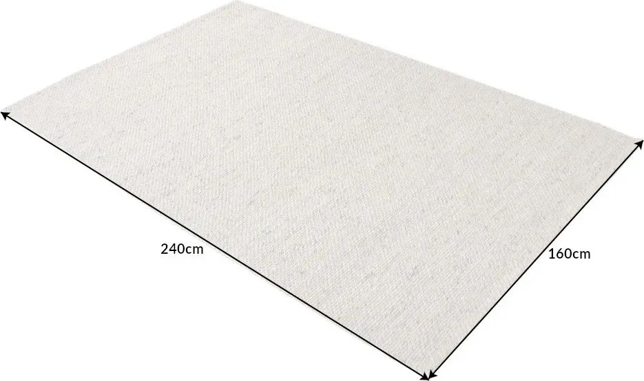 Covor WOOL 240x160cm gri argintiu din lana
