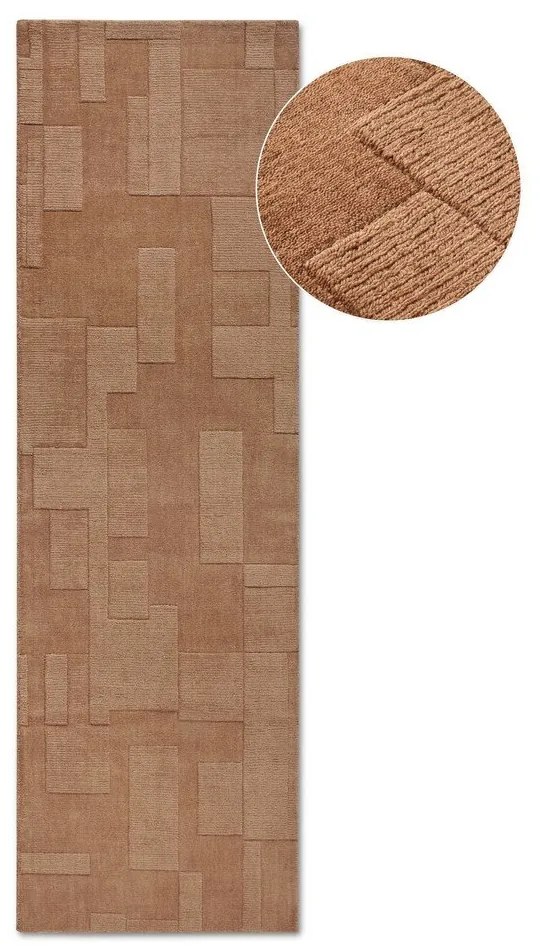 Covor tip traversă maro țesut manual din lână 80x250 cm Wilhelmine – Villeroy&amp;Boch