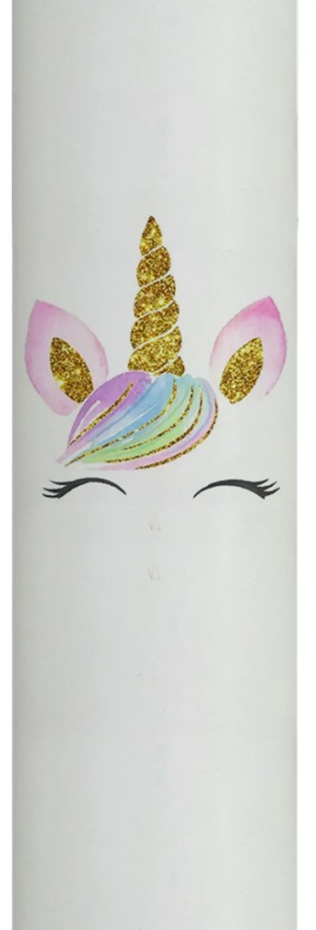 Lumanare Botez Unicorn cu sclipici 5,5 cm, 30 cm