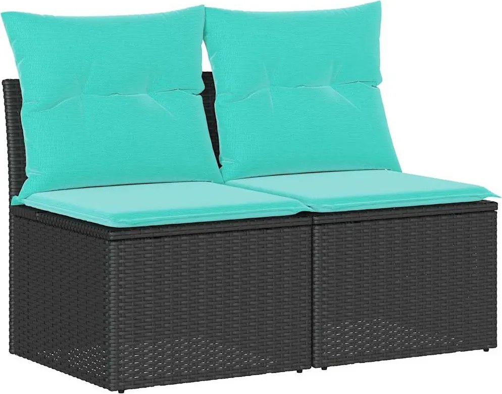 vidaXL Set mobilier de grădină cu perne, 2 piese poliratan/lemn acacia