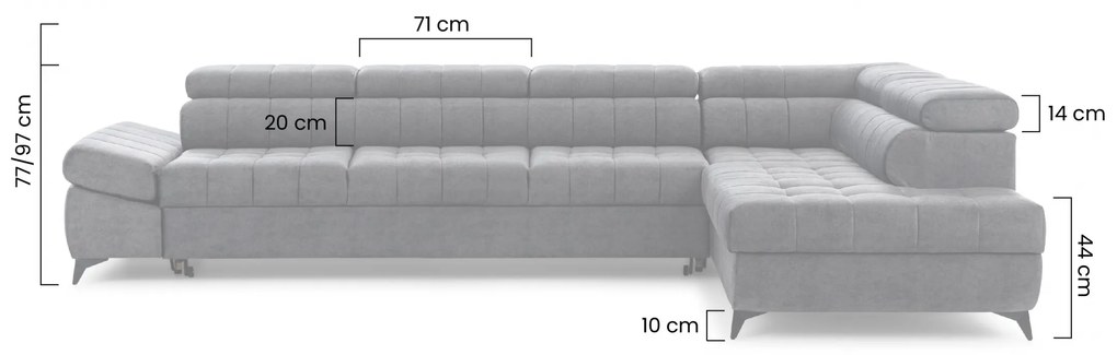 Colțar extensibil Valoris Maxi dreapta - gri șenil Perfect Harmony 85 - Oferta limitata