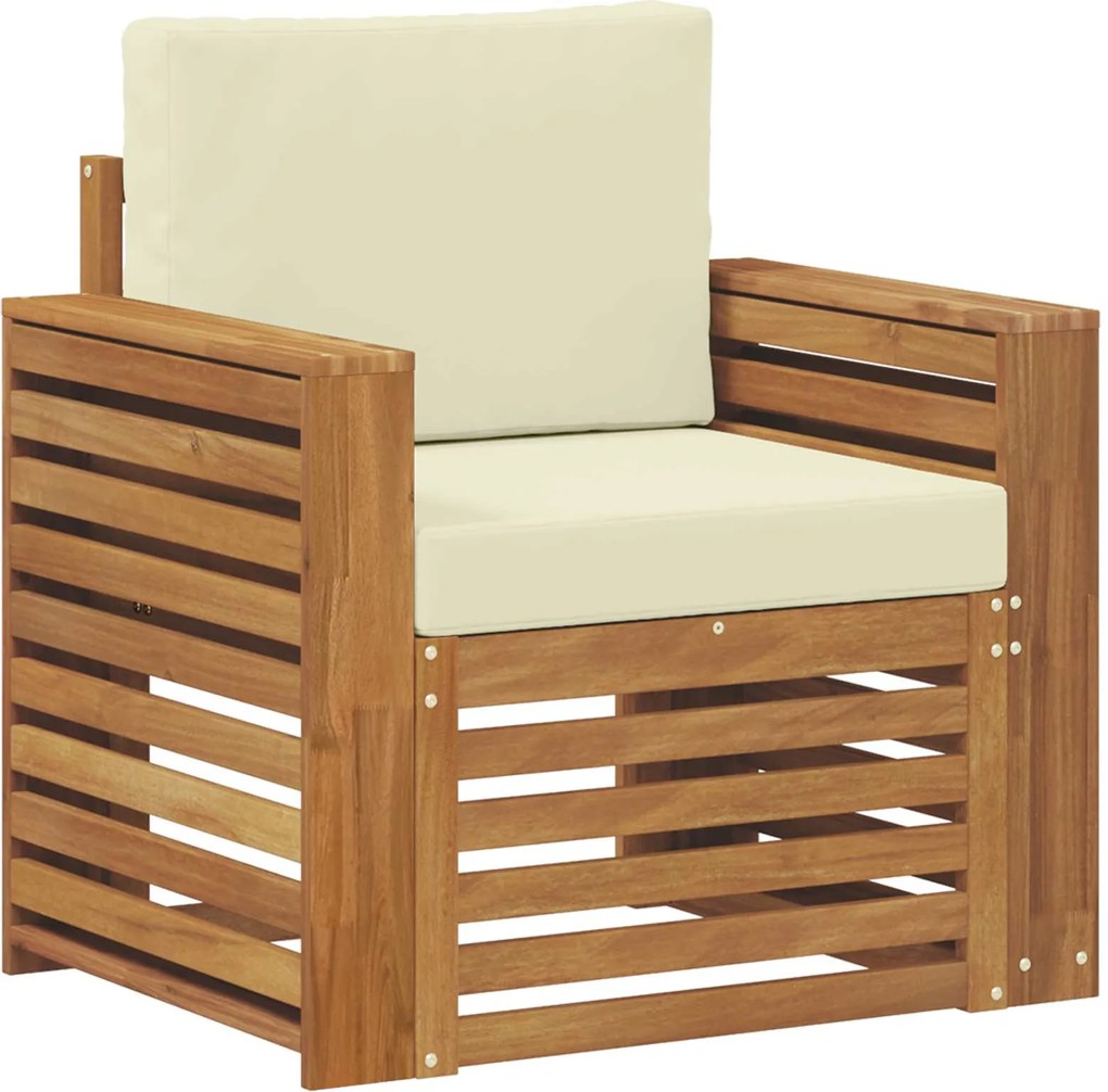 vidaXL Set de canapele de exterior cu pernă natural 79 x 63 x 73 cm