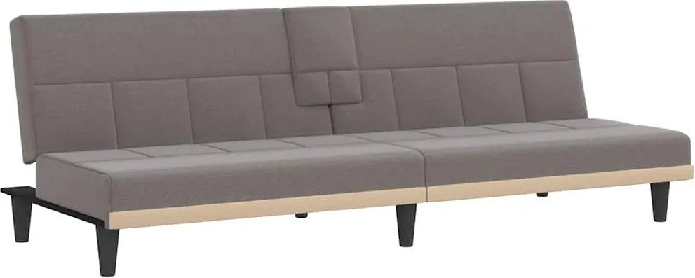 vidaXL Canapea extensibilă cu suporturi de pahare, gri taupe, textil