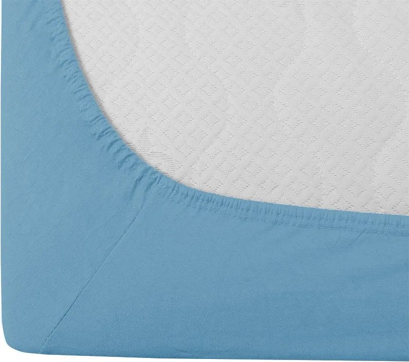 Cearsaf de pat din jerseu Culoare albastru deschis, 200x220 cm