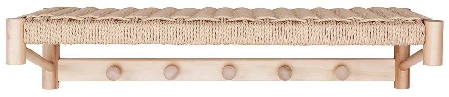 Cuier de perete cu raft din lemn de plop Abano – House Nordic