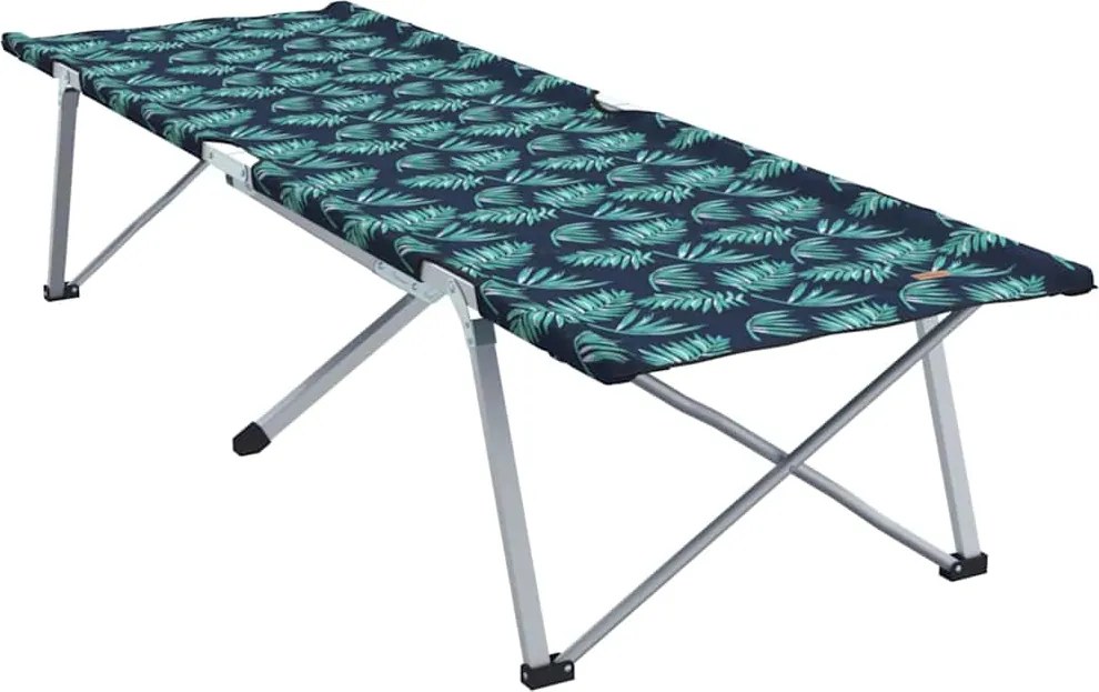 vidaXL Pat pliabil pentru camping Frunză Pădure 194 x 62,5 x 42,5 cm
