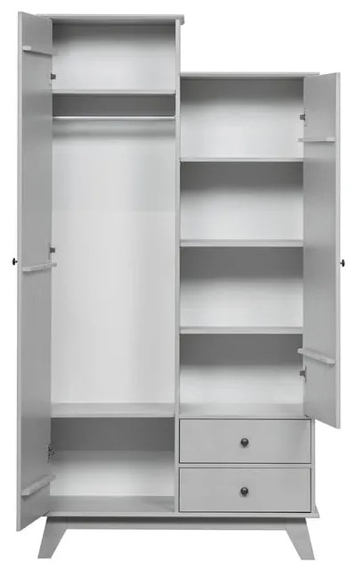 Șifonier de copii gri deschis din lemn de pin 98x190 cm Lily – WOOOD