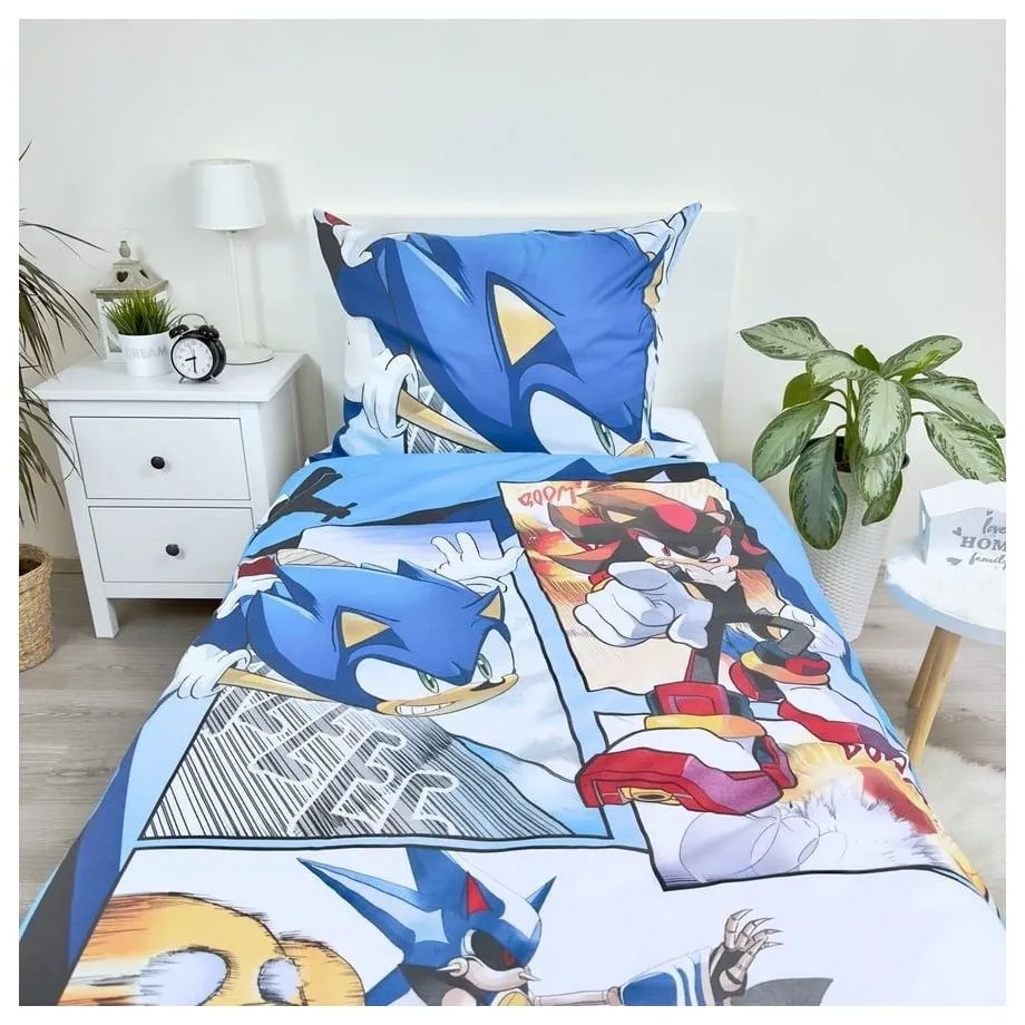 Lenjerie de pat pentru copii din bumbac pentru pat de o persoană 140x200 cm Sonic – Jerry Fabrics