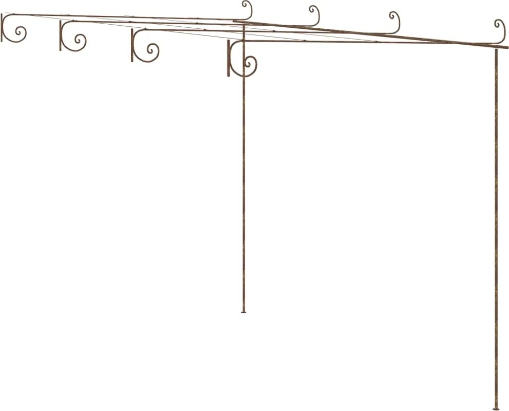 vidaXL Pergolă de grădină, maro antic, 4x3x2,5 m, fier