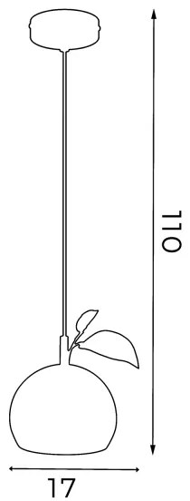 Lustră pe cablu APPLE 1xE27/15W/230V verde