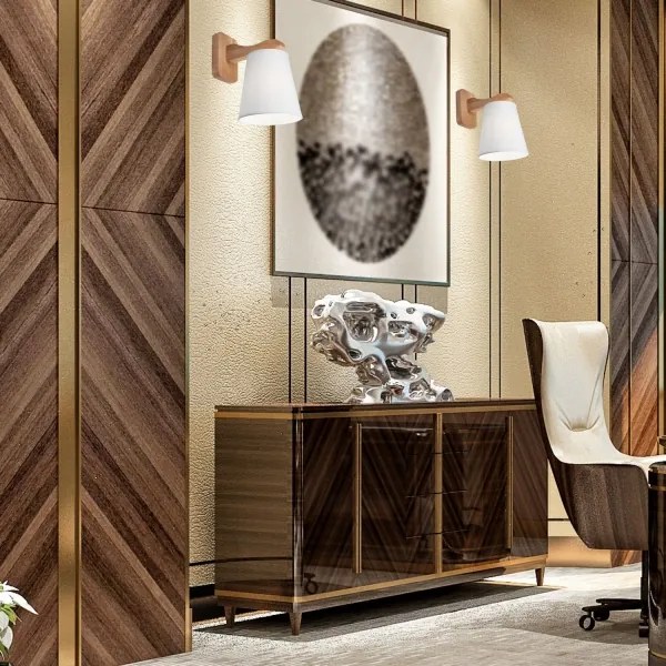 Aplică ANDREA 1xE27/60W/230V stejar/albă