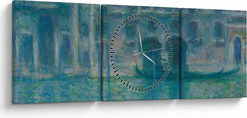 Tablou - Claude Monet, Palazzo da Mula, Venice, reproducere (cu ceas) (90x30 cm)