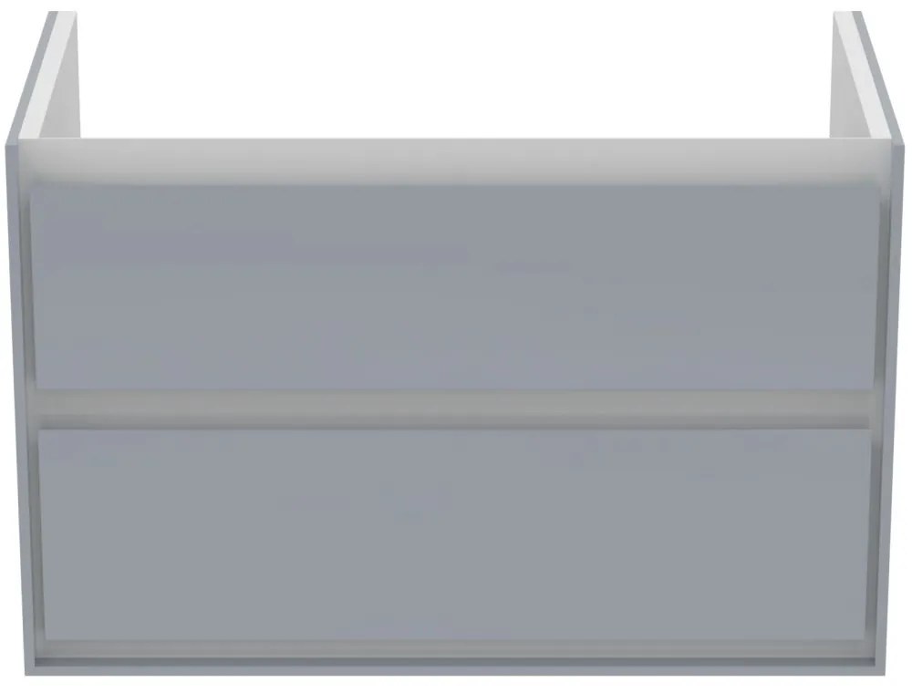Dulap pentru lavoar, 80x44x52 cm, 2 sertare, gri deschis   alb mat 800x440 mm
