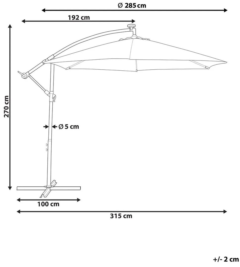 Umbrelă de grădină CAVARO (gri). 1023081