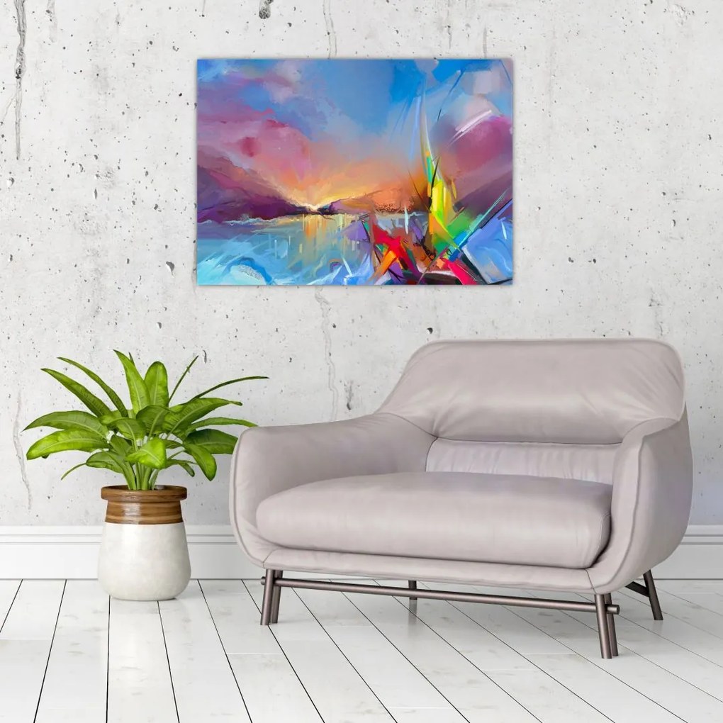 Tablou pe sticlă - Apus de soare (70x50 cm)