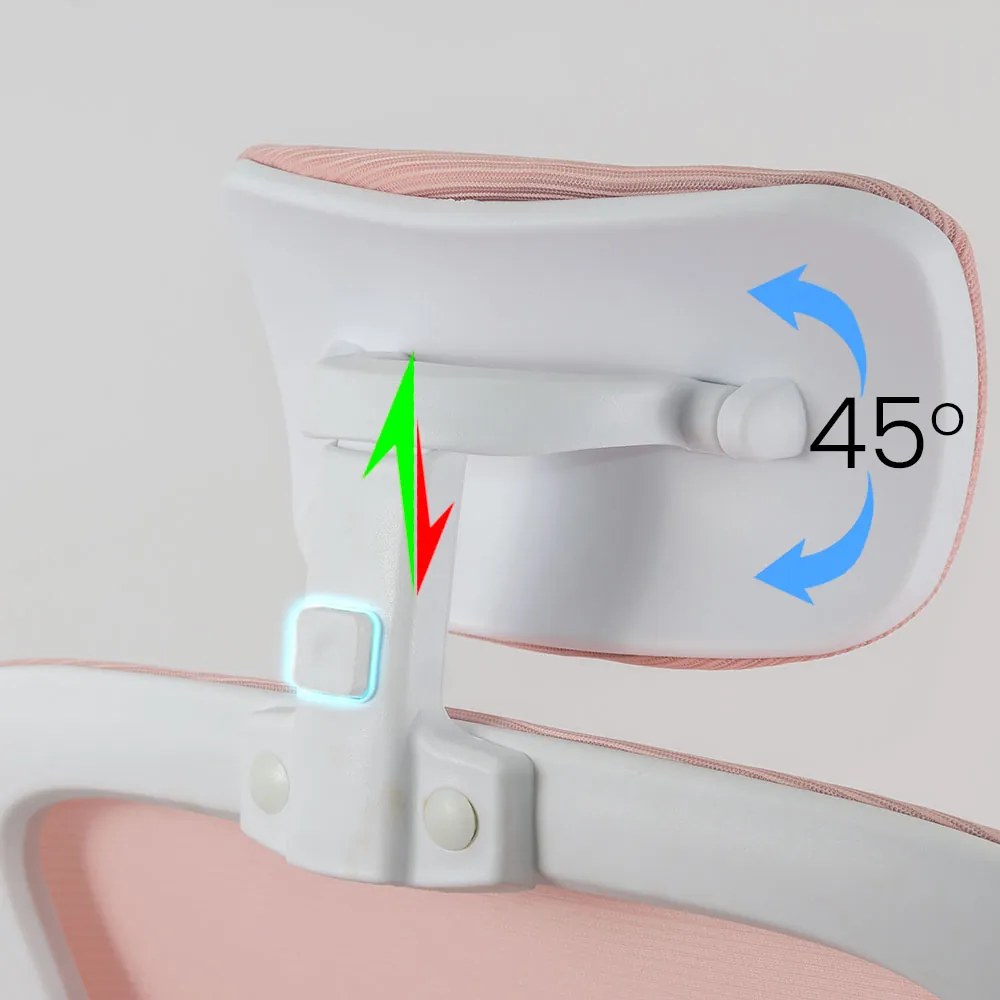 Scaun ergonomic OFF 336 roz, spătar înalt și brațe rabatabile