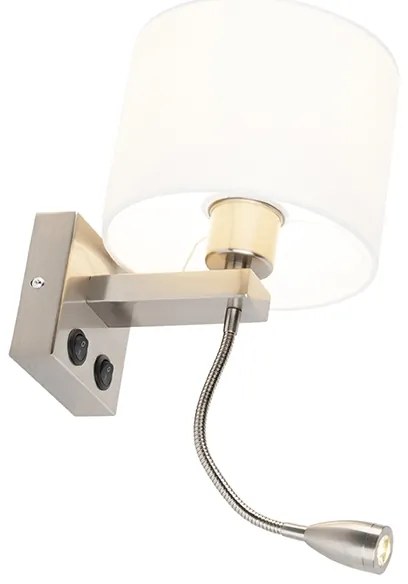 Lampa de perete moderna din otel cu abajur alb - Brescia