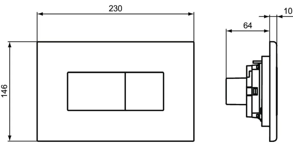 Clapeta actionare pneumatica rezervor wc, culoare alb lucios, Ideal Standard Solea P2 Alb mat