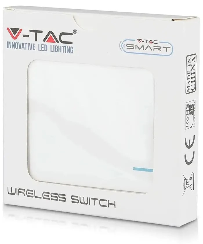 Intrerupator simplu Wireless Smart, 10A, protectie IP54, alb, V-TAC