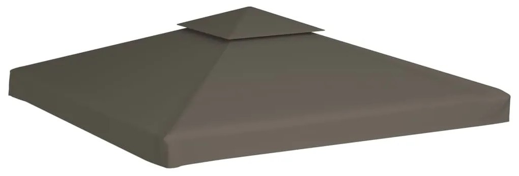 Copertina rezerva acoperis pavilion, 2 niveluri, gri taupe, 3x3 m, 310 g/m²