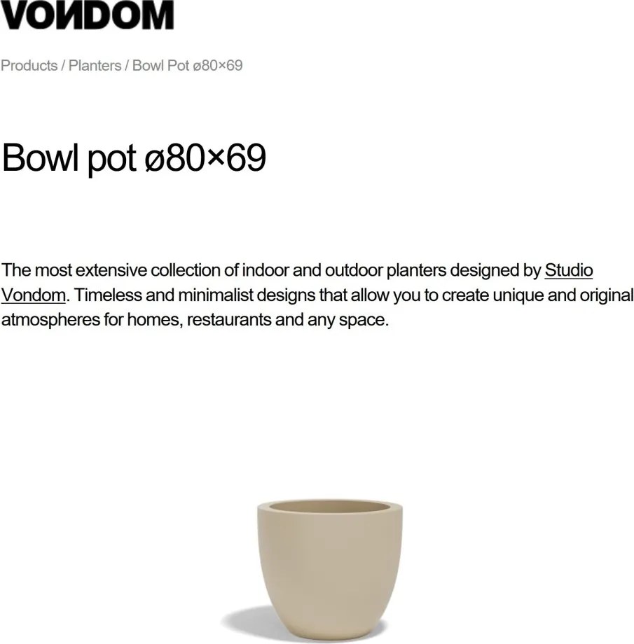 Ghiveci plante design decorativ modern exterior/interior CUENCO BOWL POT 80x69cm