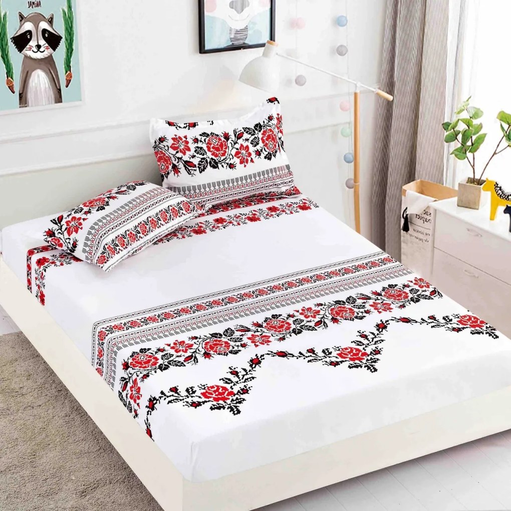 Huse de pat, 3 Piese, Finet cu elastic 180x200