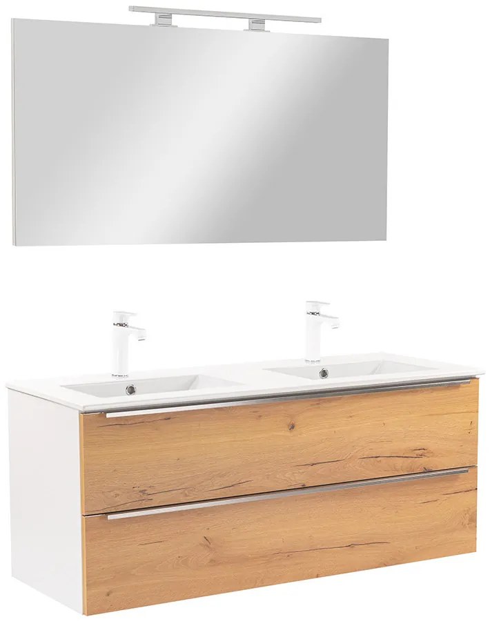 Mobilier complet de baie Vario Trim 120, stejar alb