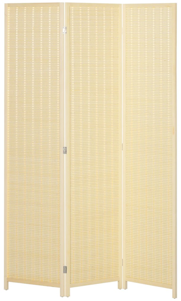 HOMCOM Paravan din lemn separator de camera pliabil cu 3 panouri 135 x 180 cm lemn natural | Aosom Romania