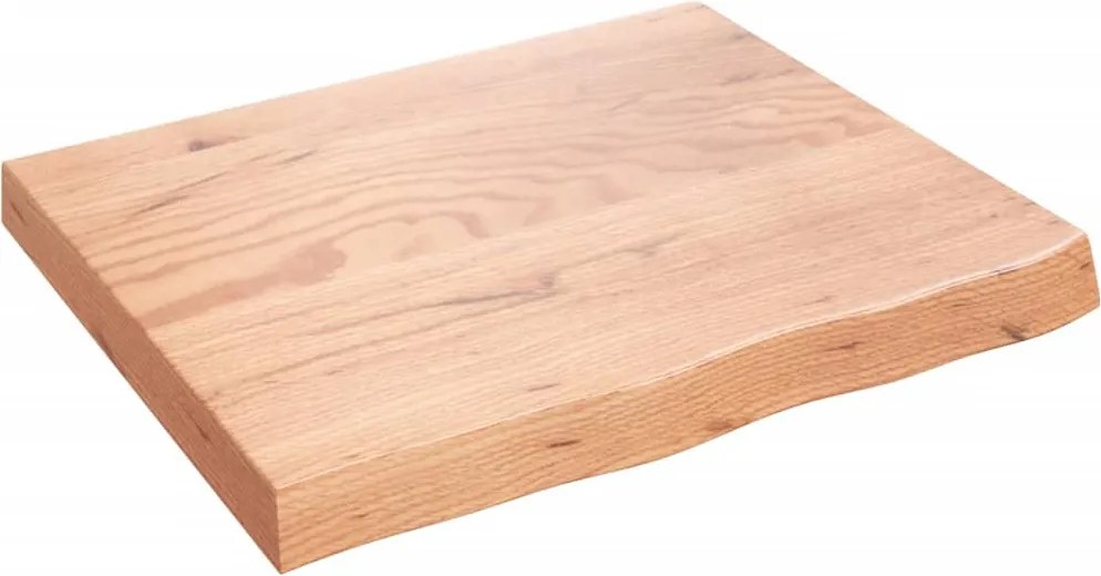 vidaXL Blat de baie, maro deschis, 60x50x(2-6) cm, lemn masiv tratat