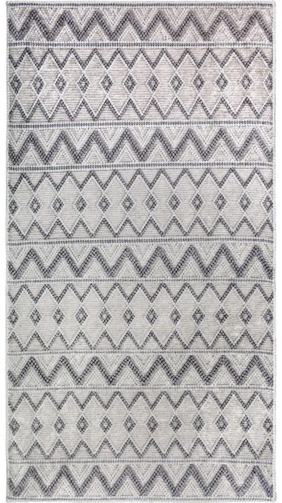 Covor gri lavabil 80x150 cm Zig Zag – Vitaus