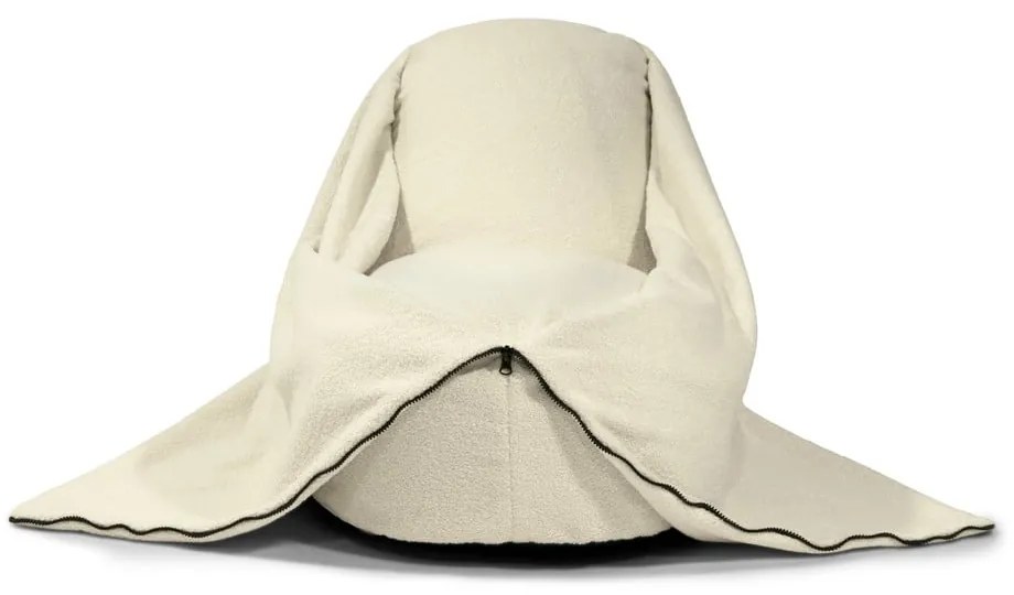 Fotoliu puf pentru copii maro cu tapițerie din țesătură bouclé Cocoon 100 – SLOWDOWN