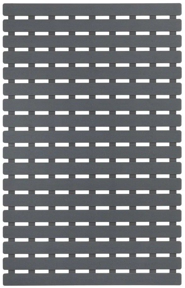Covoras baie anti-alunecare, Wenko, 63x40cm, Plastic, Gri inchis
